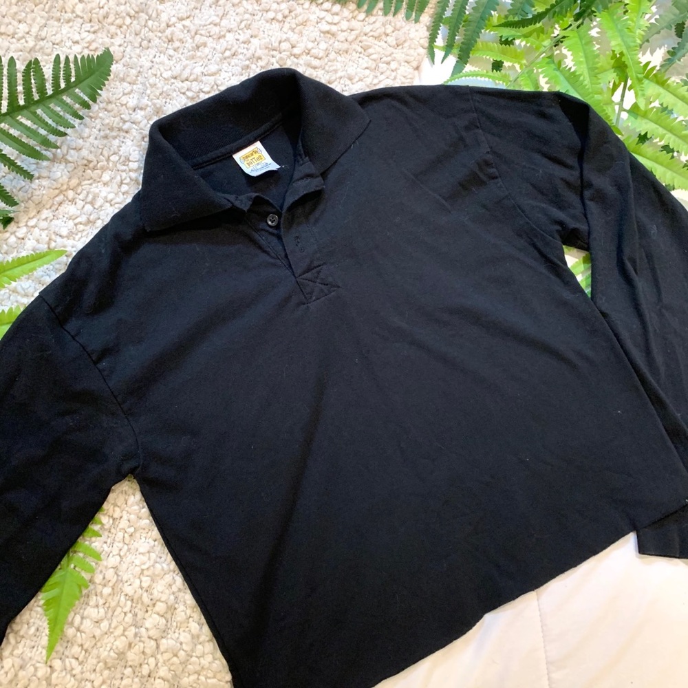 ✨ 3 for 20$ ✨ Cropped Black polo long sleeve